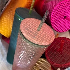 Starbucks Colorful Textured Tumblers - Pink, Teal, Yellow, Red $ price each one